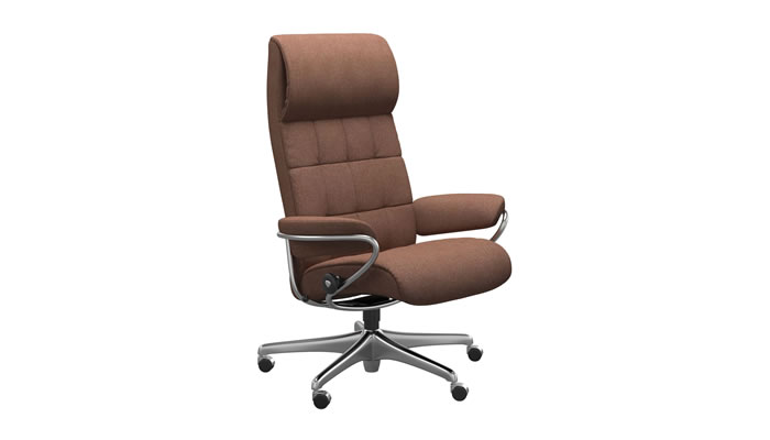 Stressless London Home Office with High Back in Clover Burgundy